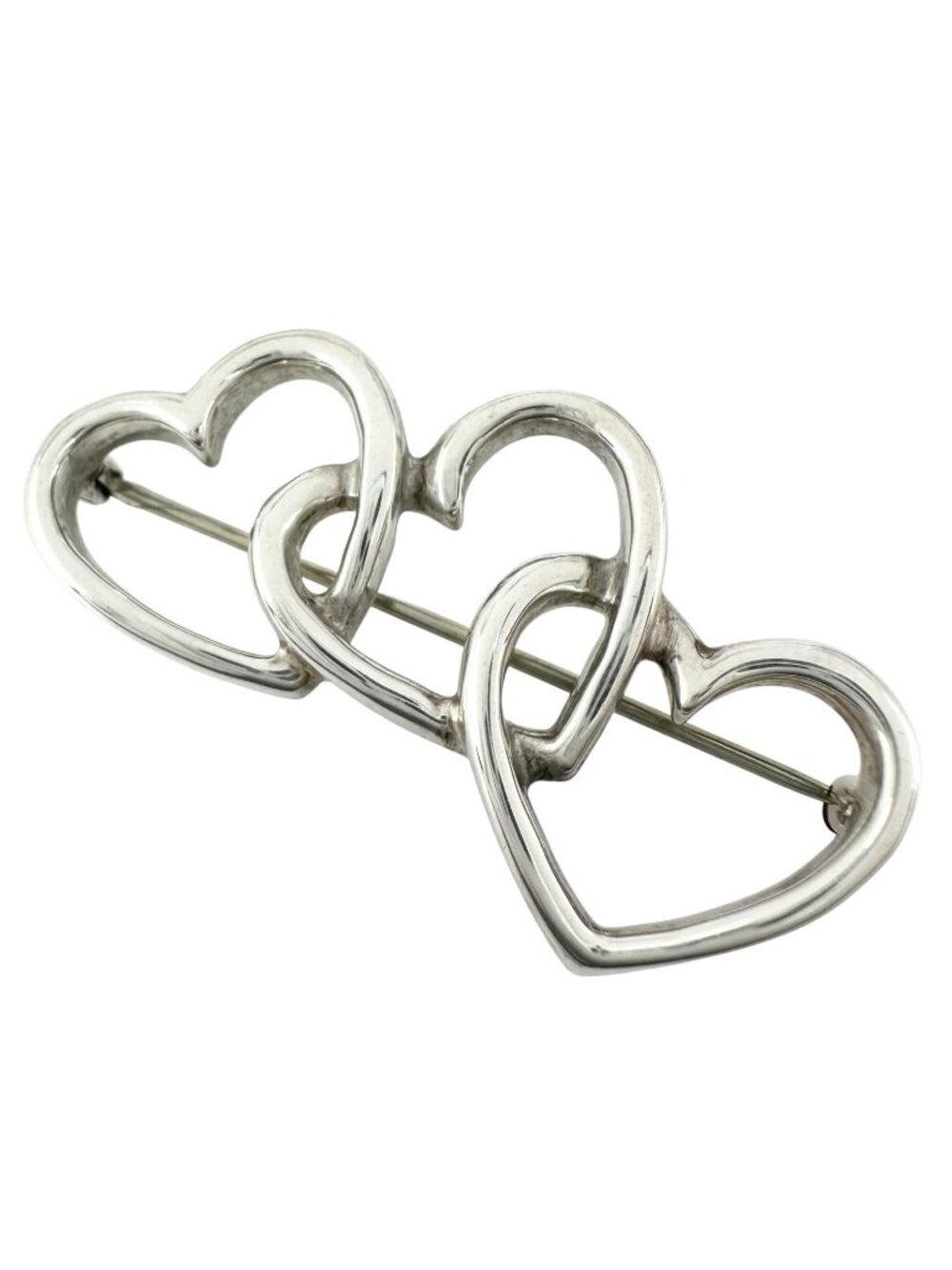 Tiffany & Co Triple Heart 925 Sterling Silver Brooch